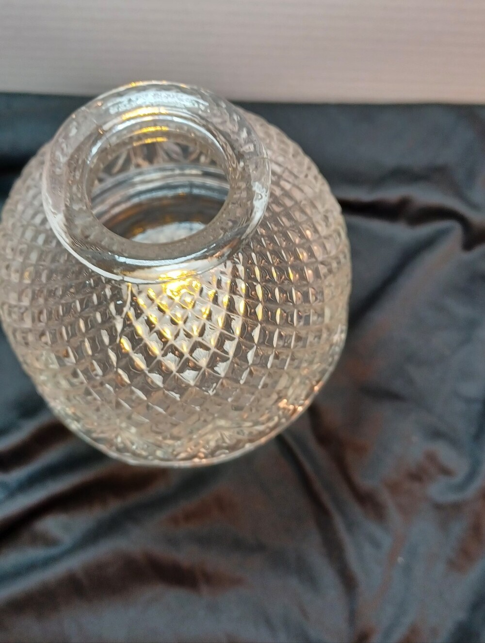 Fairy Lamp Vintage Partylite Clearview Diamond Point Fan Pattern Tealite Candle - Picture 4 of 7